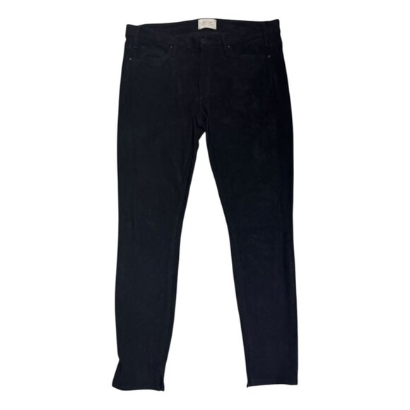 MCGUIRE Anthropologie Vegan Suede Designer Skinny Black Jeans Pants Women 34x30 - Picture 1 of 6